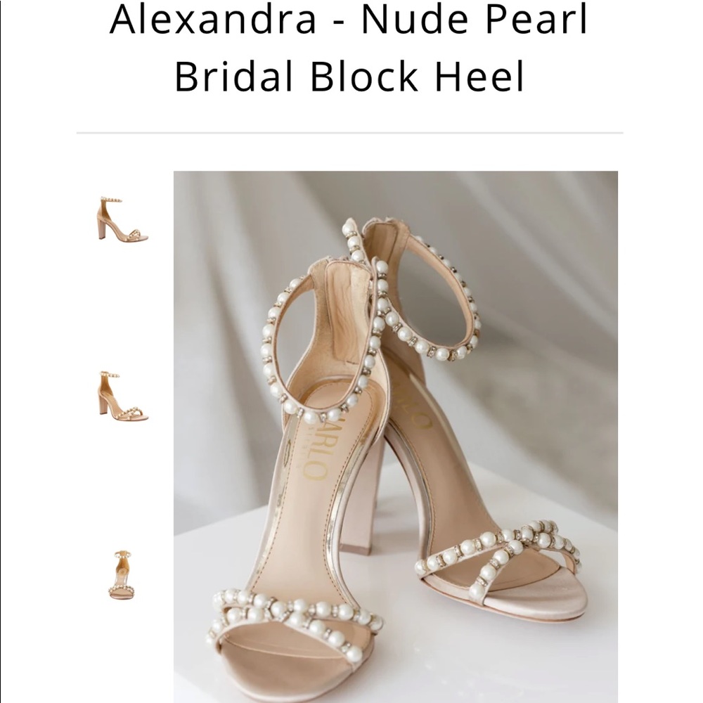 Harlo Alexandra Bridal Shoes Nude with Pearls